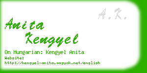 anita kengyel business card